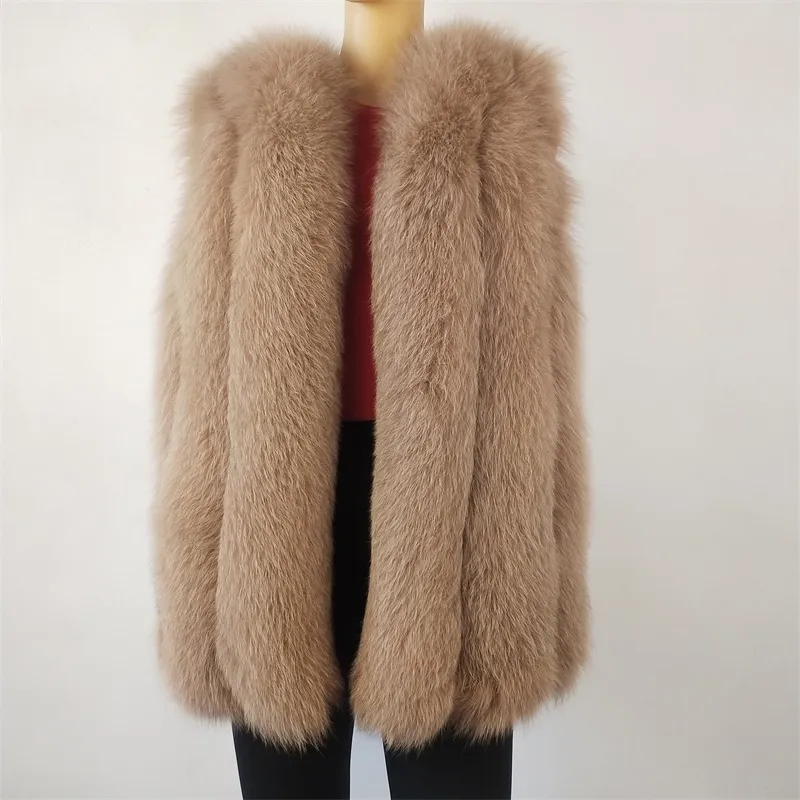 Kejinyuan real casaco de pele raposa mangas destacável pele veat inverno quente moda couro natural pele genuína casacos de couro novo estilo lj201203