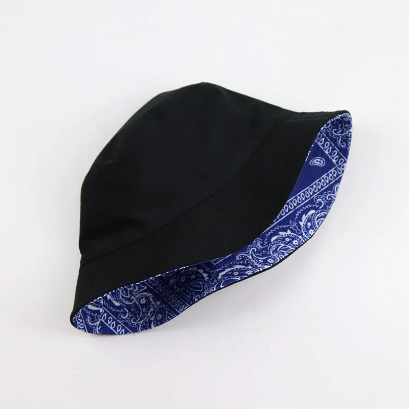 Dwupokarta nosza kobieta Paisley Bandana Bucket Hat Reversible Fisherman Cap Cool Cycling Hunting Składany sunhat artysta tańca2071