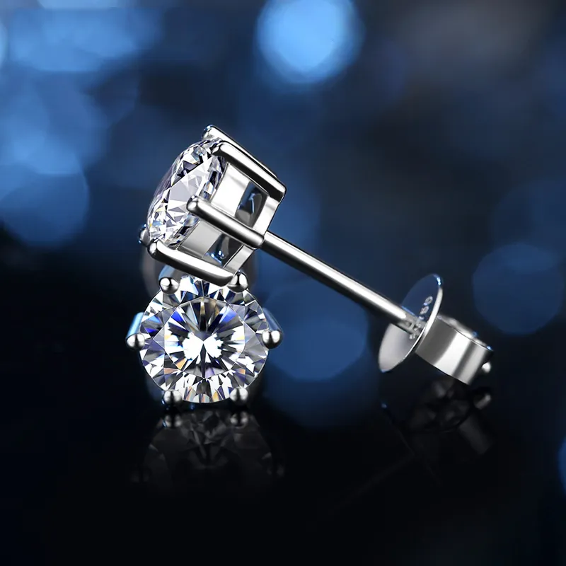 Boeycjr 925 Silver 05 F Color Moissanite VVS Fine Jewelry Diamond Stud arring مع شهادة وطنية للمرأة هدية LJ201013112810961