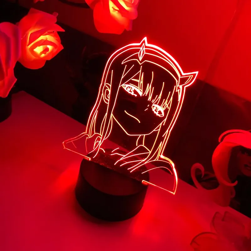 Anime Zero Two Figure 3D Lampe Veilleuse Enfants Enfant Filles Chambre Décor Lumière Manga Cadeau Veilleuse Lampe Darling In The Franxx 201028