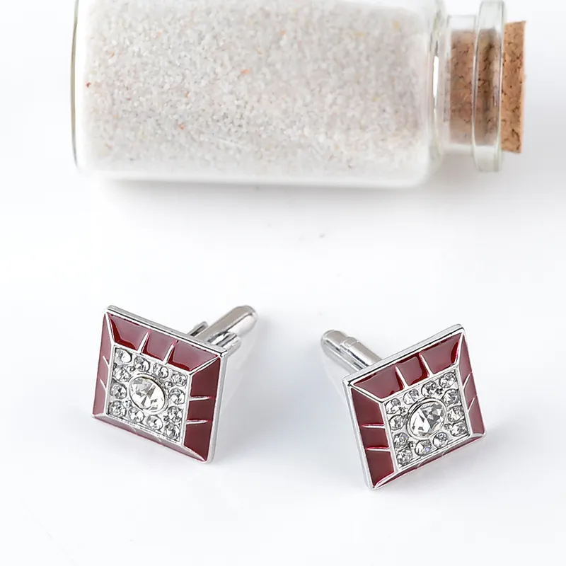 Manchetknopen Enamel Diamond Wedding Business Pak mouw knop manchetknopen voor mannen mode-sieraden Will and Sandy