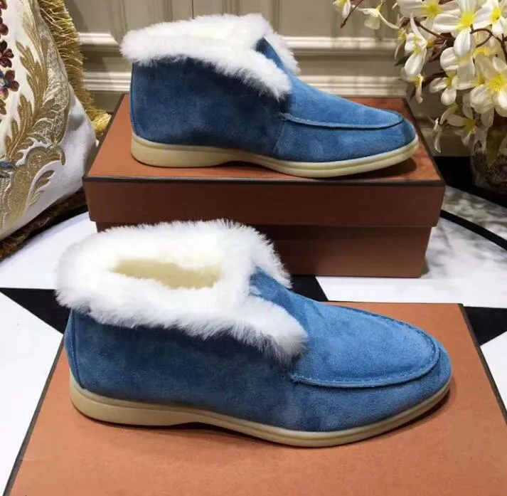 Suede leather Male womens Winter dress casual Shoes loro tassels designer open walk flats Mocassin Plus Size 45 46