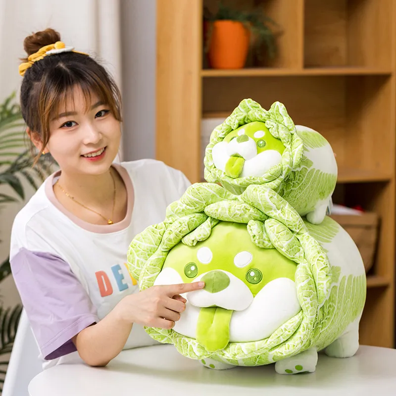 Капуста Shiba inu Dog Симпатичная овощная сказочная аниме плюшевая игрушечная пушистая фаршированная растение мягкая кукла Kawaii подушка детские детские игрушки подарок 220707