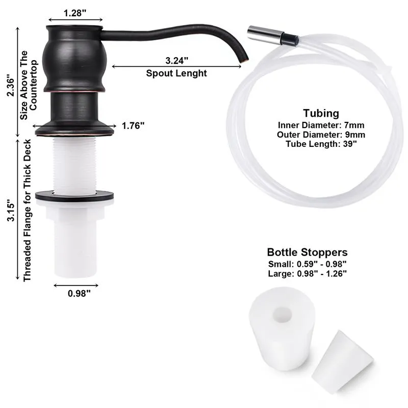 Tvål Dispenser Extension Tube Kit mässing Bottle ersättning för kökshandfat metall Badrumsverktyg