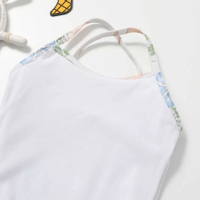 Maillot de bain de marque à la mode pour enfants, pour filles, moyens et petits enfants, mignon, impression de raquette de tennis, maillot de bain familial g