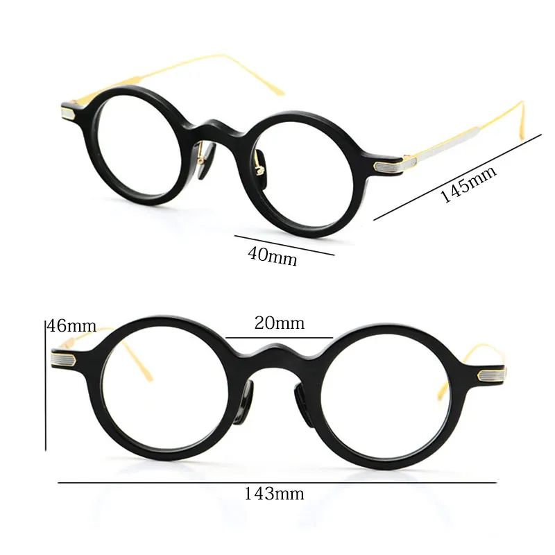 Nuovo originale floreale corno di bufalo montature designer occhiali da presbite occhiali circolari titanio occhiali miopi rotondi vintage278A