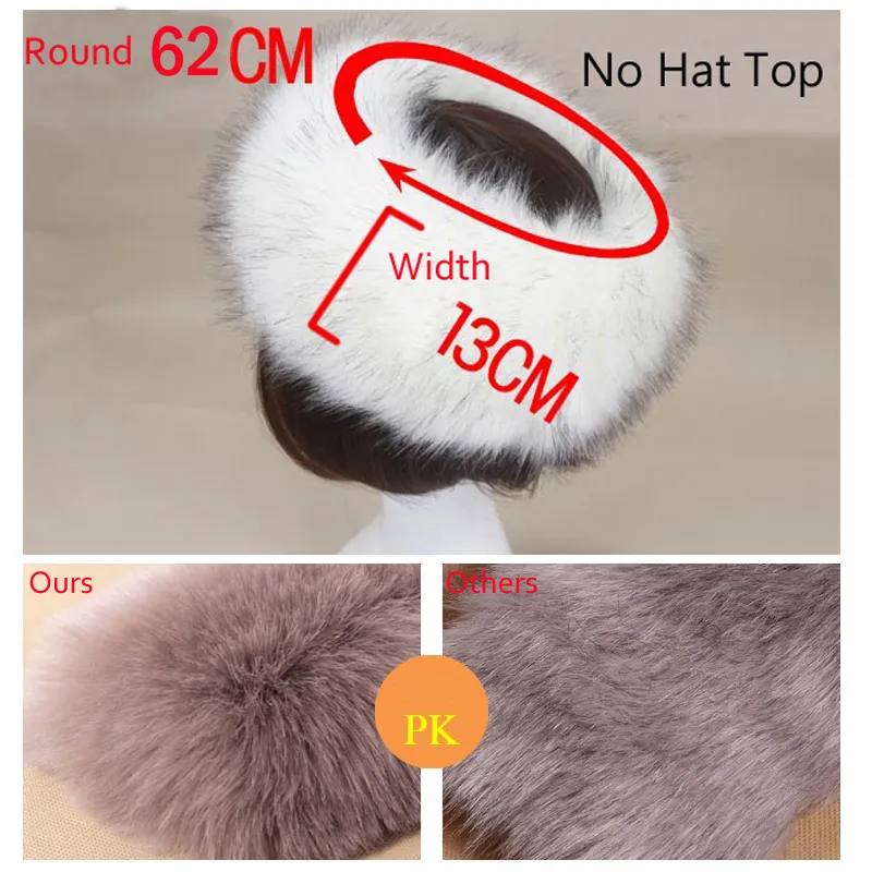 ZADORIN Winter Hat Fashion Faux Fur Headbands for Women Earwarmer Russia Caps Fluffy Snow Cap soviet cap 201019228L