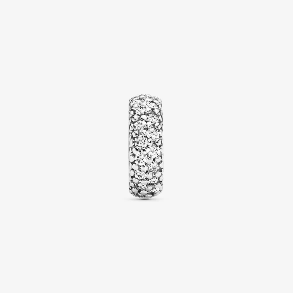 100% 925 Sterling Zilver Clear Sparkle Spacer Charms Fit Originele Europese Bedelarmband Mode Vrouwen Bruiloft Verloving Jewelry328j