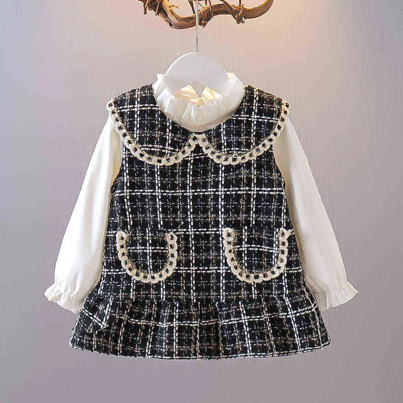 Girl Classic Clothing Sets Fashion Autumn Girl Uniform Winter Outfit Causal Cute Baby Clothing for 1-5 Years Birthday Wear G220310