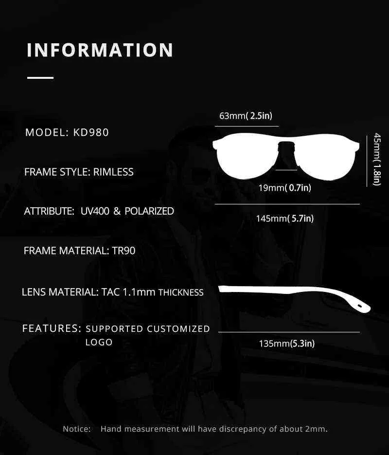 KDEAM Rimless Oval Men