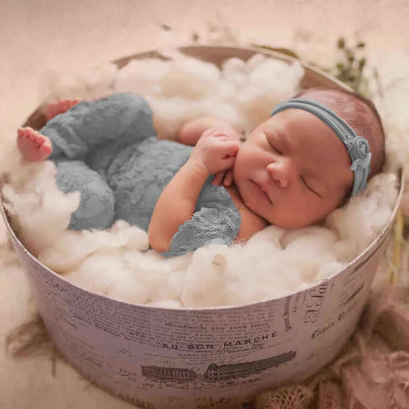 2019 New Baby Photography Props Infant Girl Lace Rompers Photo Shoot Outfits Newborn Jumpsuit For 0-3months G1221