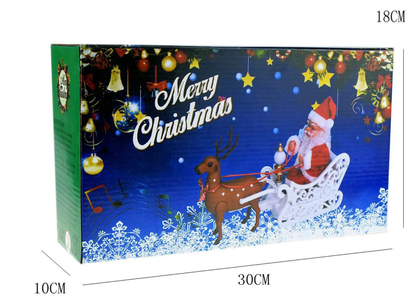 Рождественские украшения для дома Электрический Санта -Клаус Элк тянет сани, играя в музыку Год детской игрушки подарок Y2010
