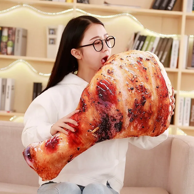 3D Simulation Alimentaire Forme En Peluche Oreiller Creative Poulet Saucisse Jouets En Peluche Canapé Coussin Décor À La Maison Drôle Cadeaux pour Enfants Y200103