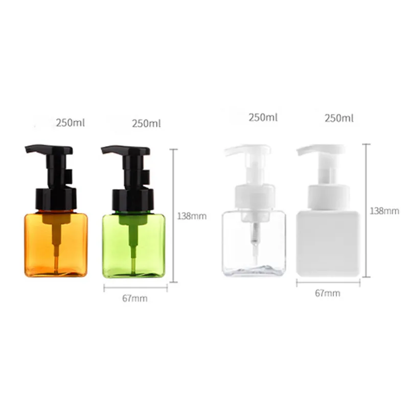 Bouteille distributrice de savon en plastique, bouteilles à pompe à mousse carrées, Mousses de savon, distributeur de liquide, bouteilles de parfum
