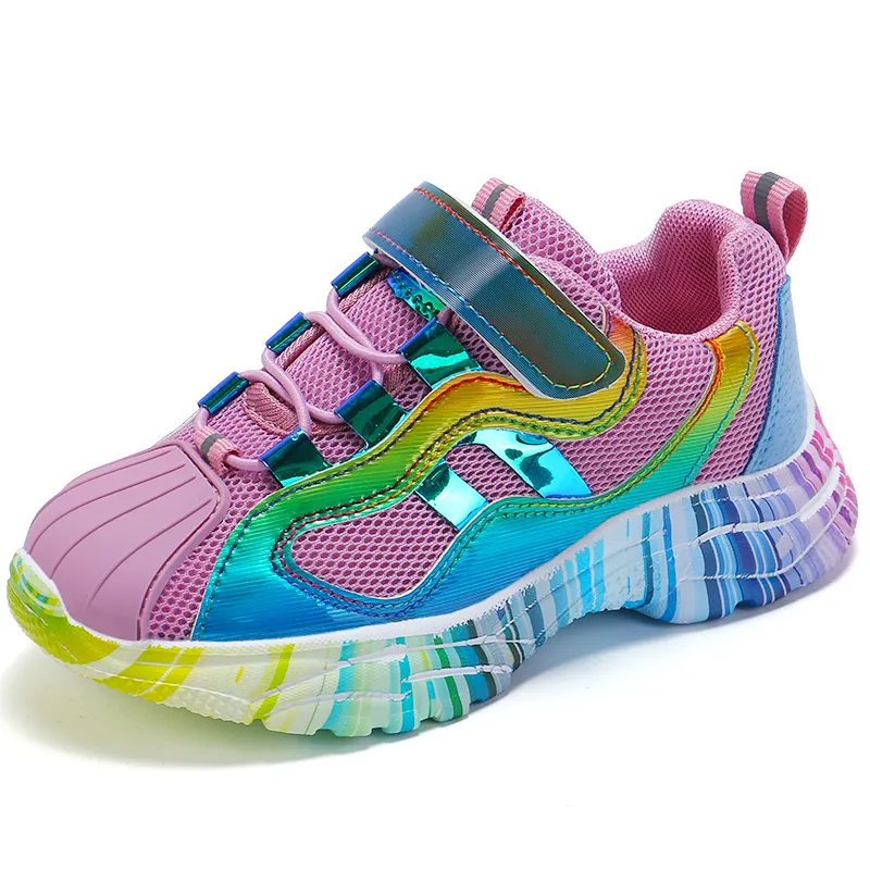 ULKNN Girls Sports Shoes Spring Children's Pink Shoes Baby Mesh Otoño Malla transpirable Pink Enfants Tamaño del zapato 27-37 LJ201202