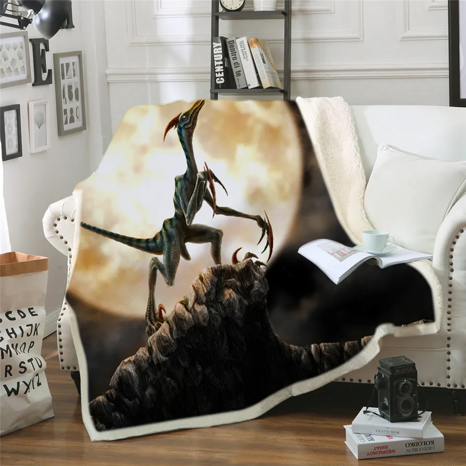 Dinosaur Family Blanket for Kids Cartoon Microfiber Jurassic Plush Sherpa Throw Blanket on Bed Sofa Boys Bedding B1000 LJ2008192028473