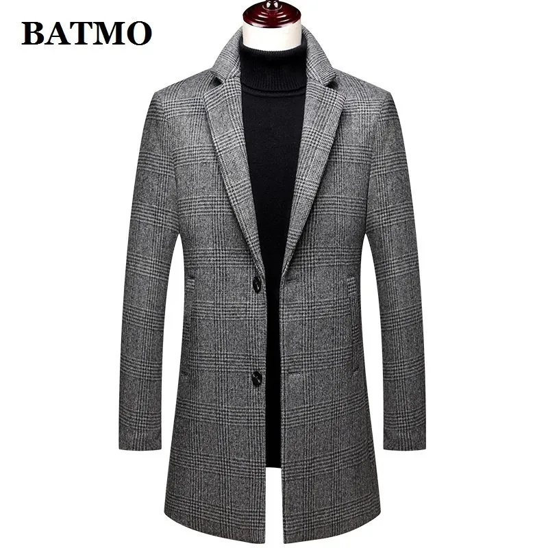 Batmo przyjazdu jesień zima Wysoka jakość wełniana wełniana krzanka zwyczajna płaszcz Mężczyzn S Men S w rozmiarze M LJ201110