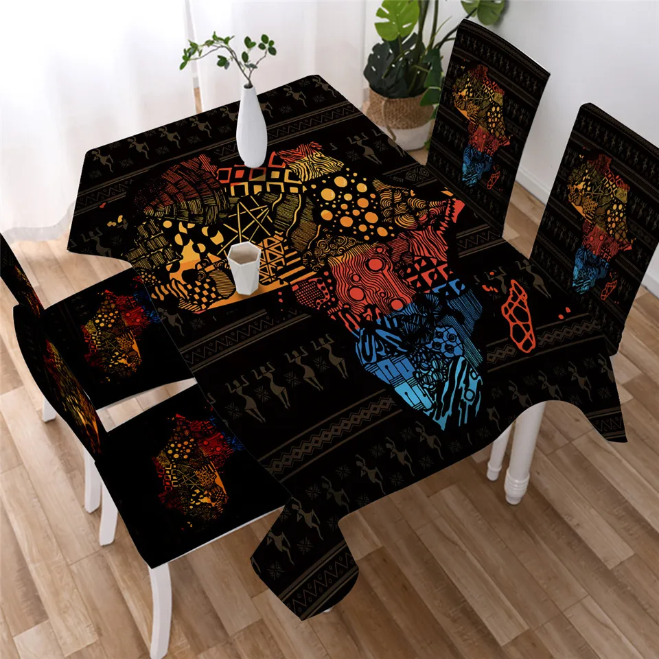 LiterieOutlet Nappe africaine géométrique ethnique couverture de table multi fonctionnelle égyptienne nappe imperméable pour la maison extérieure LJ201223