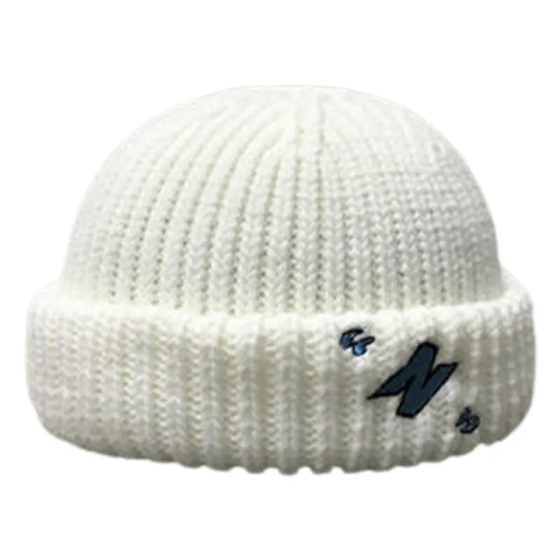 Unissex inverno malha gorro chapéu néon doce cor carta bordado algemado sem aba hip hop senhorio docker crânio cap2716