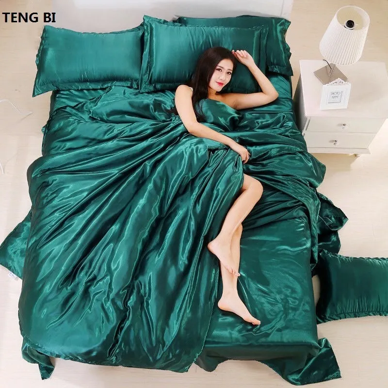 Luxury-Bedding-Set-Satin-Silk-Duvet-Cover-Pillowcase-Bed-Sheet-Twin-Single-Queen-King-Size-Bed