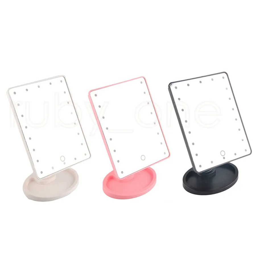 Make -up LED Mirror 360 graden rotatie touch Sn Make Up cosmetisch vouwen draagbare compacte pocket met 22 LED -lichtmake -up Mirror9908355