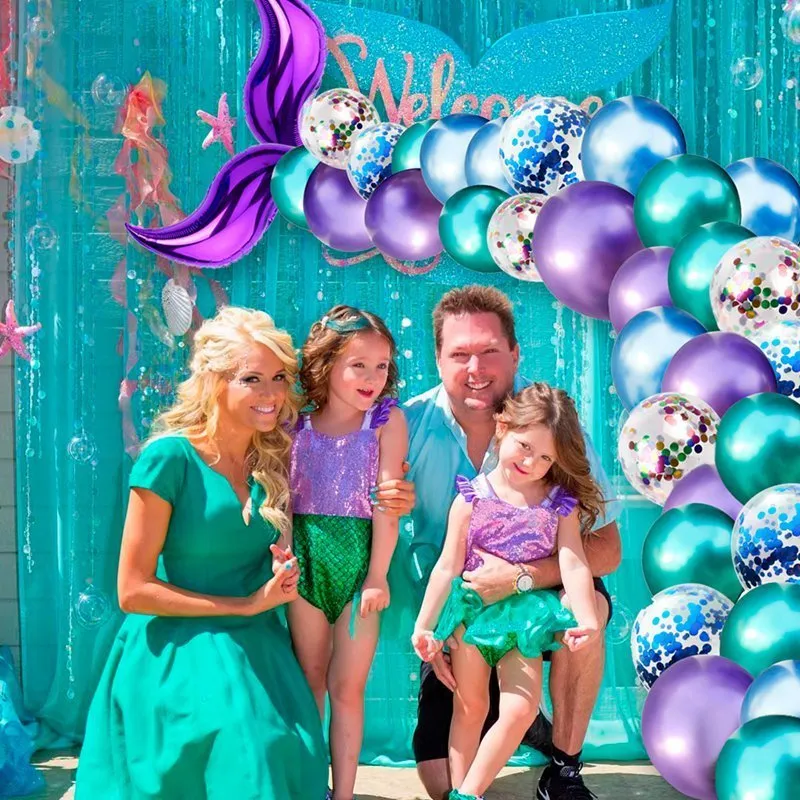 FENGRISE set Balloon Little Mermaid Theme Party Mermaid Decor Mermaid Birthday Decor For Kids Favor Birthday Wedding Party Y2934