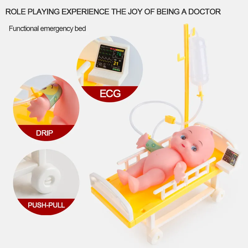 Arzt Pretend Play Set mit Koffer Medizin Box Kinder Stethoskop Krankenhaus Ärzte Set Spielzeug für Kinder Jungen Weihnachtsgeschenk 210312