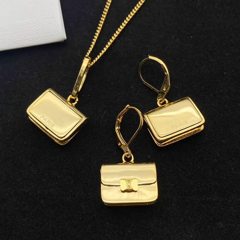 Designer colar conjunto brincos para mulheres luxurys designers colar de ouro pingente brinco moda jewerly presente com charme d2202181z2554