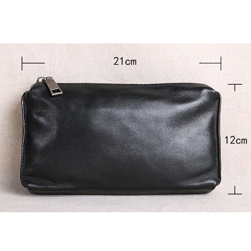 HBP AETOO Herren Clutch Bag Herren Leder Große Kapazität Retro Casual Top Layer Rindsleder Lange Geldbörse Weiches Leder Telefon Ca333u