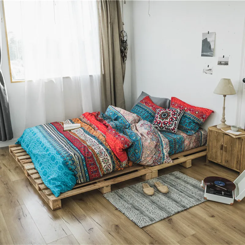 Bohemian Cotton 3D Trooster Beddengoed Sets Luxe Boho Dekbedovertrek Kussensloop Queen King Size Bedlinnen Bedspread 201211