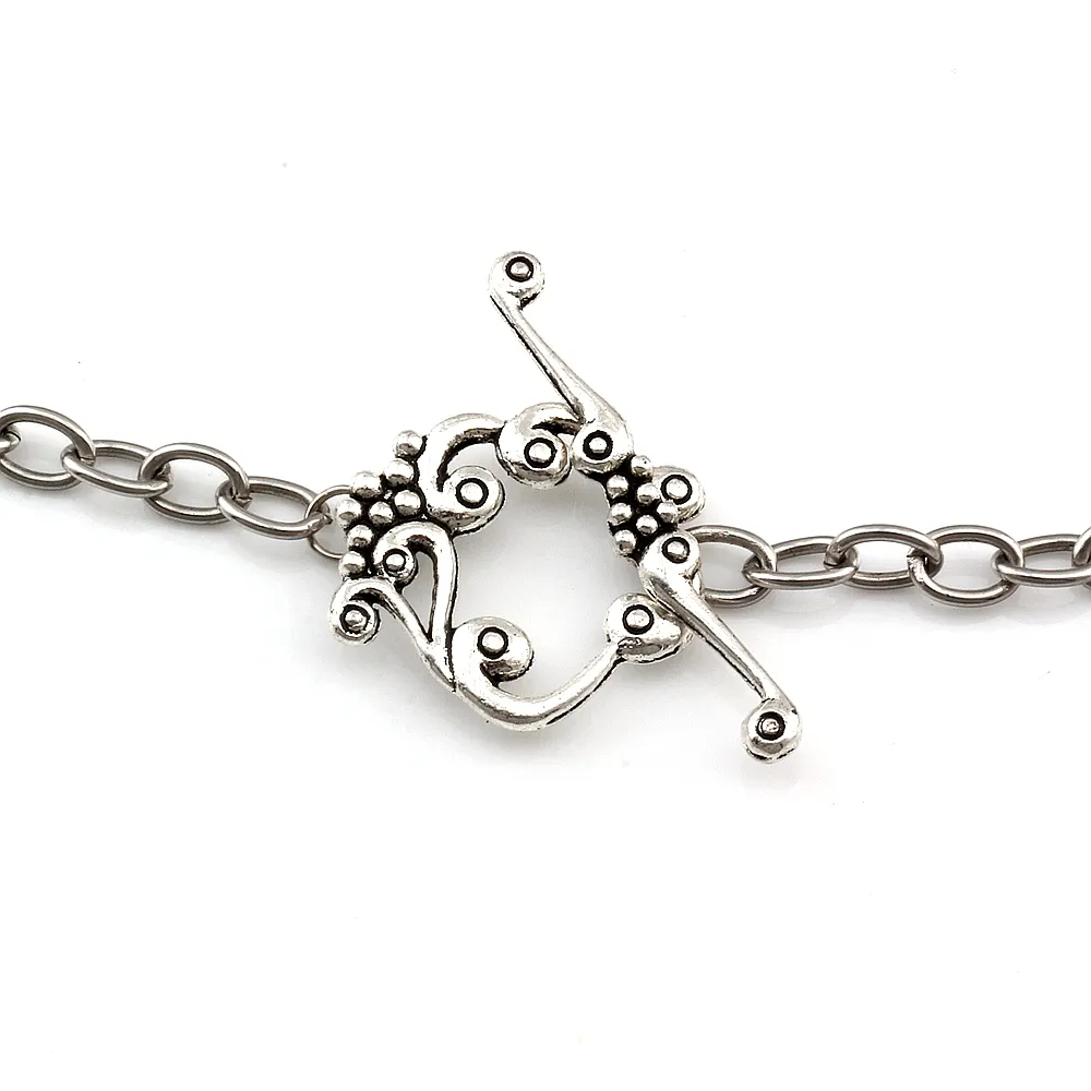 Antik Silber Zinklegierung OT Knebelverschlüsse für DIY Armbänder Halskette Schmuckherstellung Zubehör Zubehör F-69176o