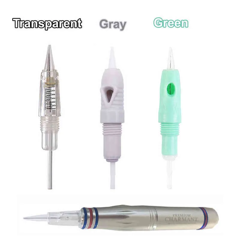 Sterilized Tattoo Cartridge Needles 8mm Screw For Microneedling Microblading Tatu Eyebrow Lip Cartridges 211229