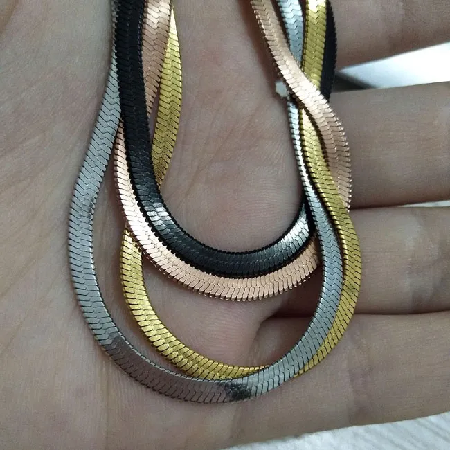 Mens Hip Hop Acciaio inox Catena di acciaio inox Collana in oro Impermeabile Catena di serpente Filmy Collane di collegamento le donne Uomini Dichiarato gioielli regalo