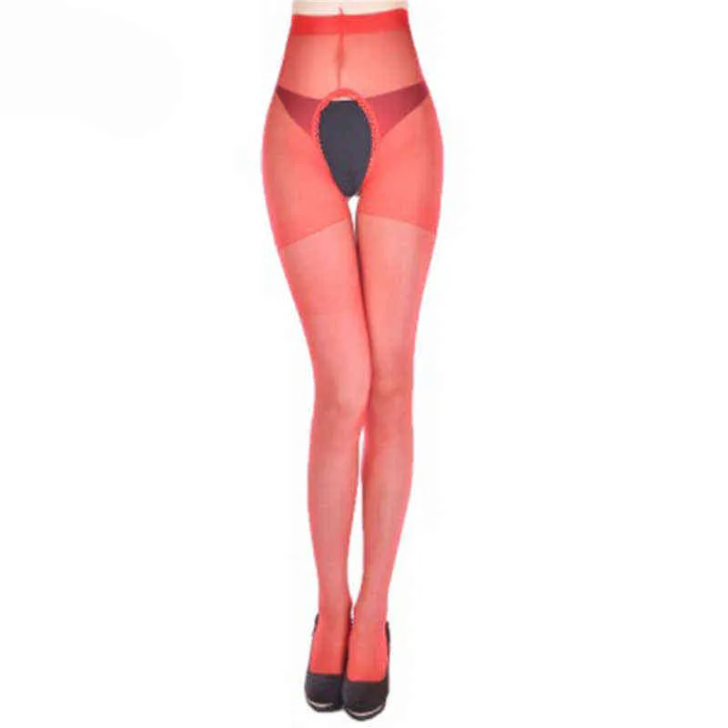 2021 Nuevas medias de llegada Sexy Lady Fashion Lace Open Crotch Mallas suaves Softies Elástico Pantyhose Sólido Color de Color de Corte W220312
