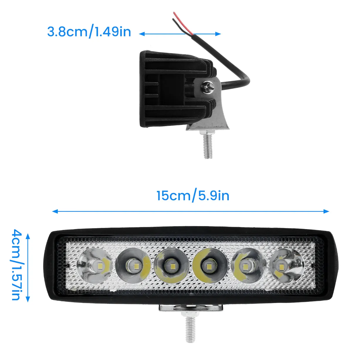 2 Stuks 12V Auto Led-lichtbalk 18W 6000K Super Heldere Auto Led-werklamp IP67 Waterdichte Spotlight Auto Off Road Rijden Lamp4492379