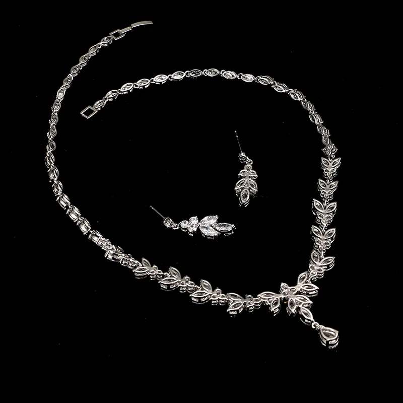 Andere Schmucksets Emmaya Exquisite Schmucksets für Frauen Hochzeit Zubehör Kubikzircon Ohrstecker Halskette Geschenk 220831