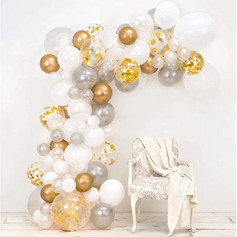 Ballon-Girlanden-Bogen-Set, 101 Stück, rosa und goldene Luftballons für Partys, Geburtstage, Hochzeiten, Partys, Babypartys, Dekorationen für Mädchen und Jungen, T200526