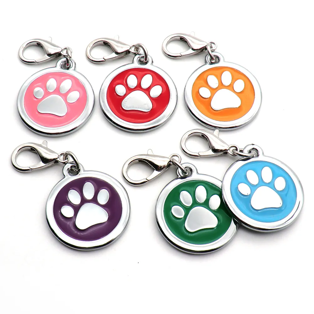 Paw Dog Tag Gepersonaliseerde ID's Huisdieren voor katten en honden Halsbandaccessoires Gegraveerd Tel Geslachtsnaam LJ2011112794349