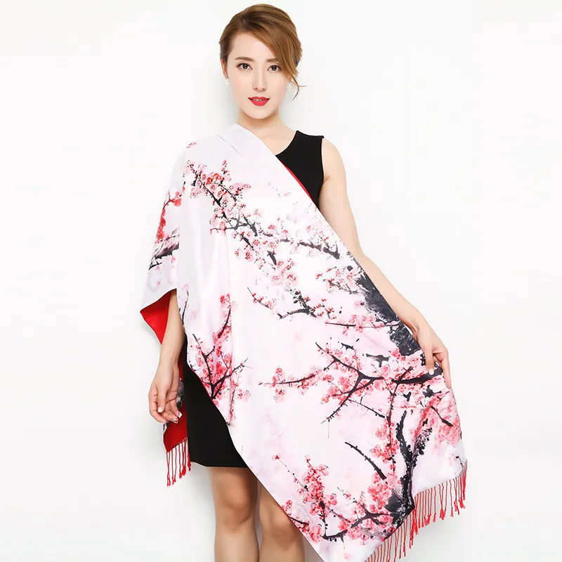 太い秋の冬の女性スカーフ長いセクションスカーフ中国スタイルのシルクショールレディースラップカシミアパシュミナマフラーY3708983