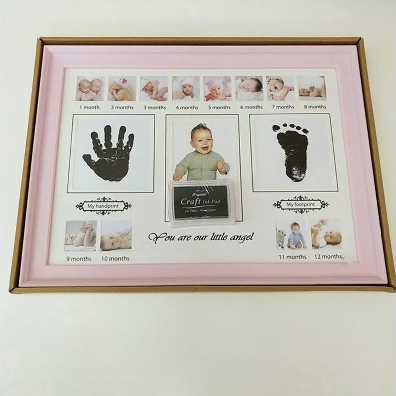 Cornice foto con impronta di mano bambino con inchiostro timbri Decorazione neonato regalo bambini Impronta a mano Inkpad souvenir 19QF 201211