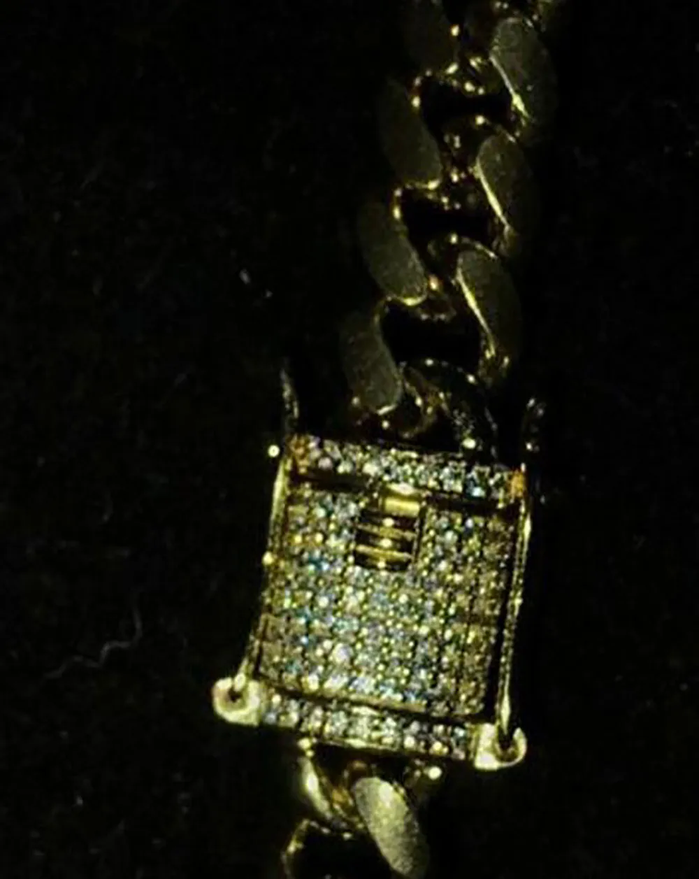 Heren 18K Gold Tone 316L roestvrijstalen Cubaanse schakelketting Curb Cubaanse schakelketting met diamanten gespslot 8 mm 10 mm 12 mm 14m313S