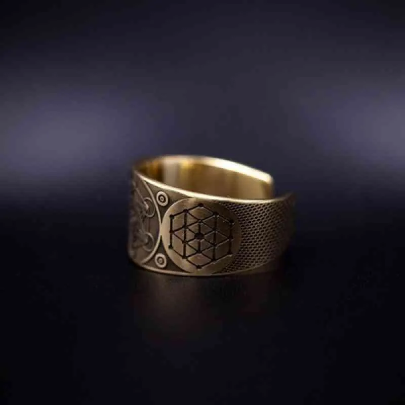 Vintage Erzengel Metatron Krieger Knight Angel of Life Seal Verstellbare Ringe für Männer Solomon Kabbala Ring Amulett ästhetik3048908