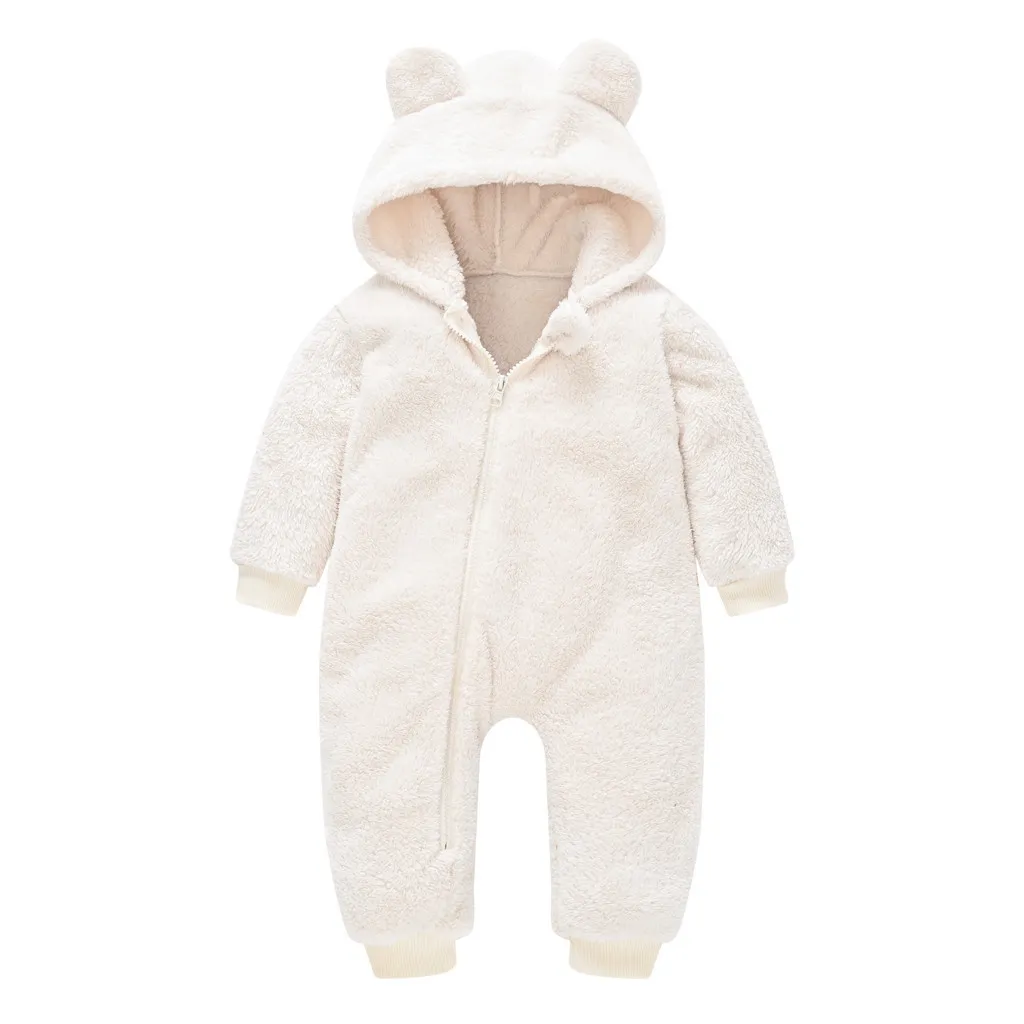 Infantile nouveau-né bébé vêtements fausse fourrure manteau barboteuses pour filles garçons ours hiver chaud épais Snowsuit à capuche épaissi manteau combinaison 204946128