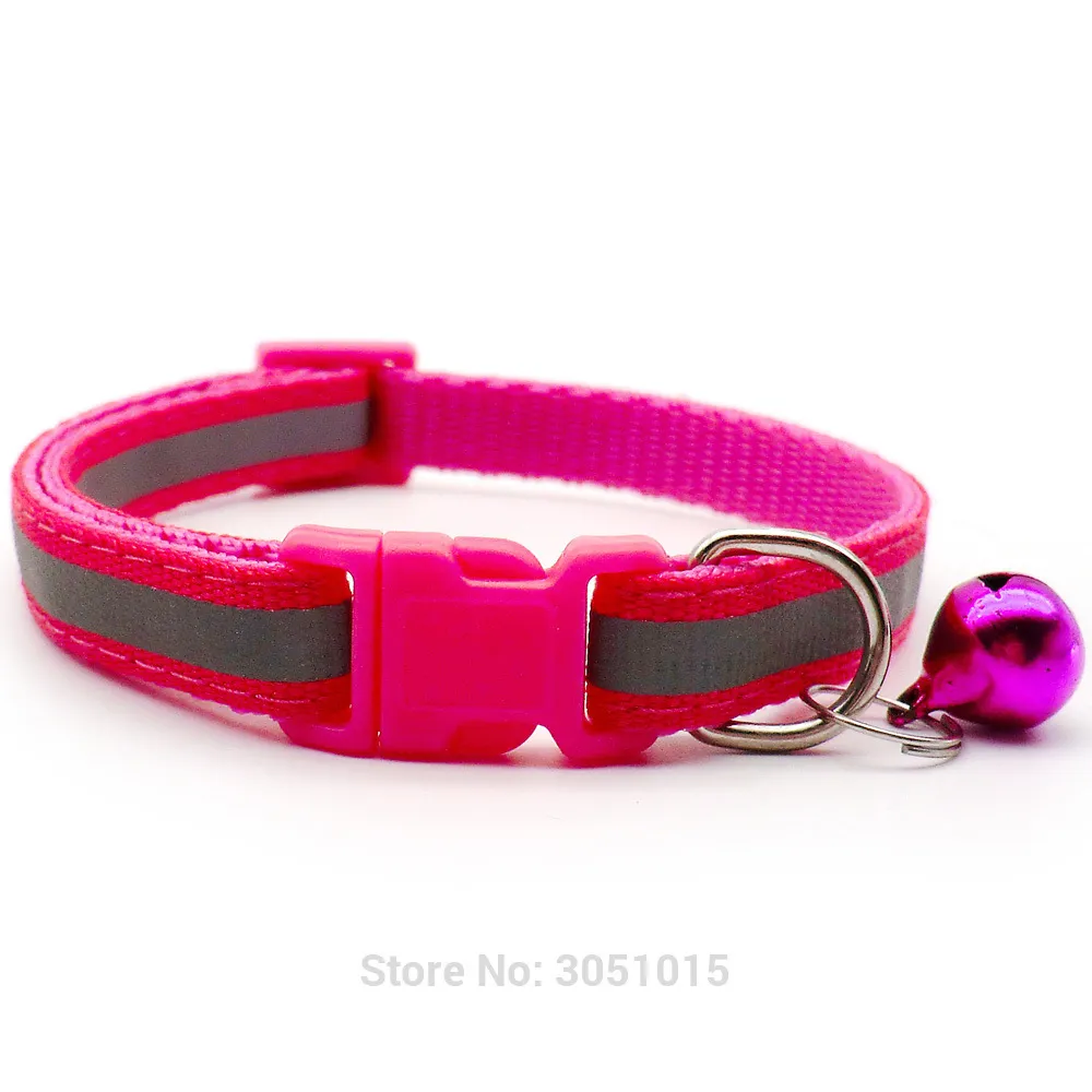 Wholesale Reflective Puppy Cat Collar Adjustable Lovely Dog Collars Pets Tag with Bells Pet Supplies Y200917