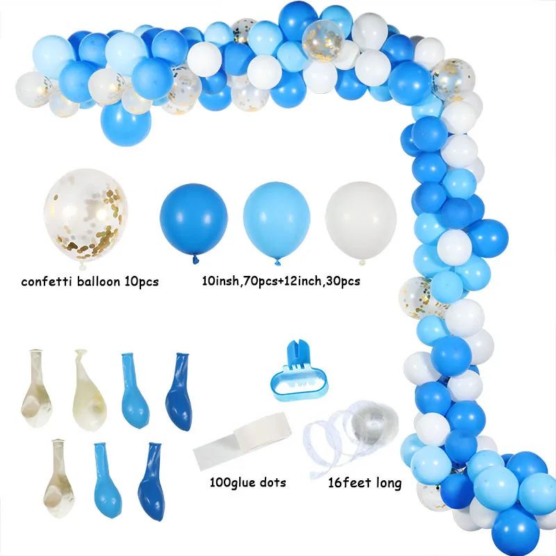 113 sztuk Baby One Birth Party Balloons Garland 1st Urodziny Dekoracje Kids Wedding Tło Wystrój Babyshower Balon Arch 201203