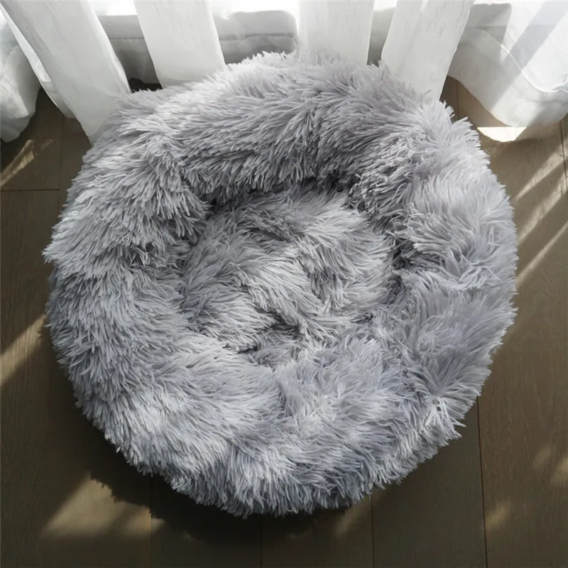 Köpek yatağı süper yumuşak yıkanabilir uzun peluş evcil hayvan kulübesi derin uyku evi kadife paspas kanepe sepet kedi damlası lj201028