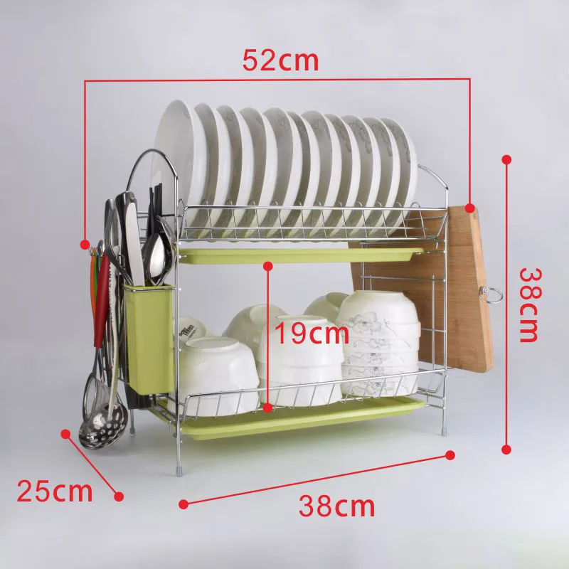 3 niveaux égouttoir à vaisselle cuisine en acier inoxydable égouttoir à vaisselle étagère de rangement porte-lavage panier plaqué couteau évier séchage organisateur outils C1003