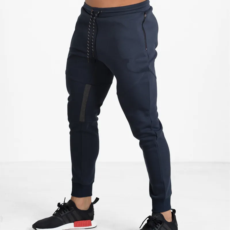 Erkek Joggers Rahat Pantolon Fitness Erkekler Spor Eşofman Dipleri Sıska Sweatpants Pantolon Siyah Spor Salonları Jogger Parça Pantolon LJ201103