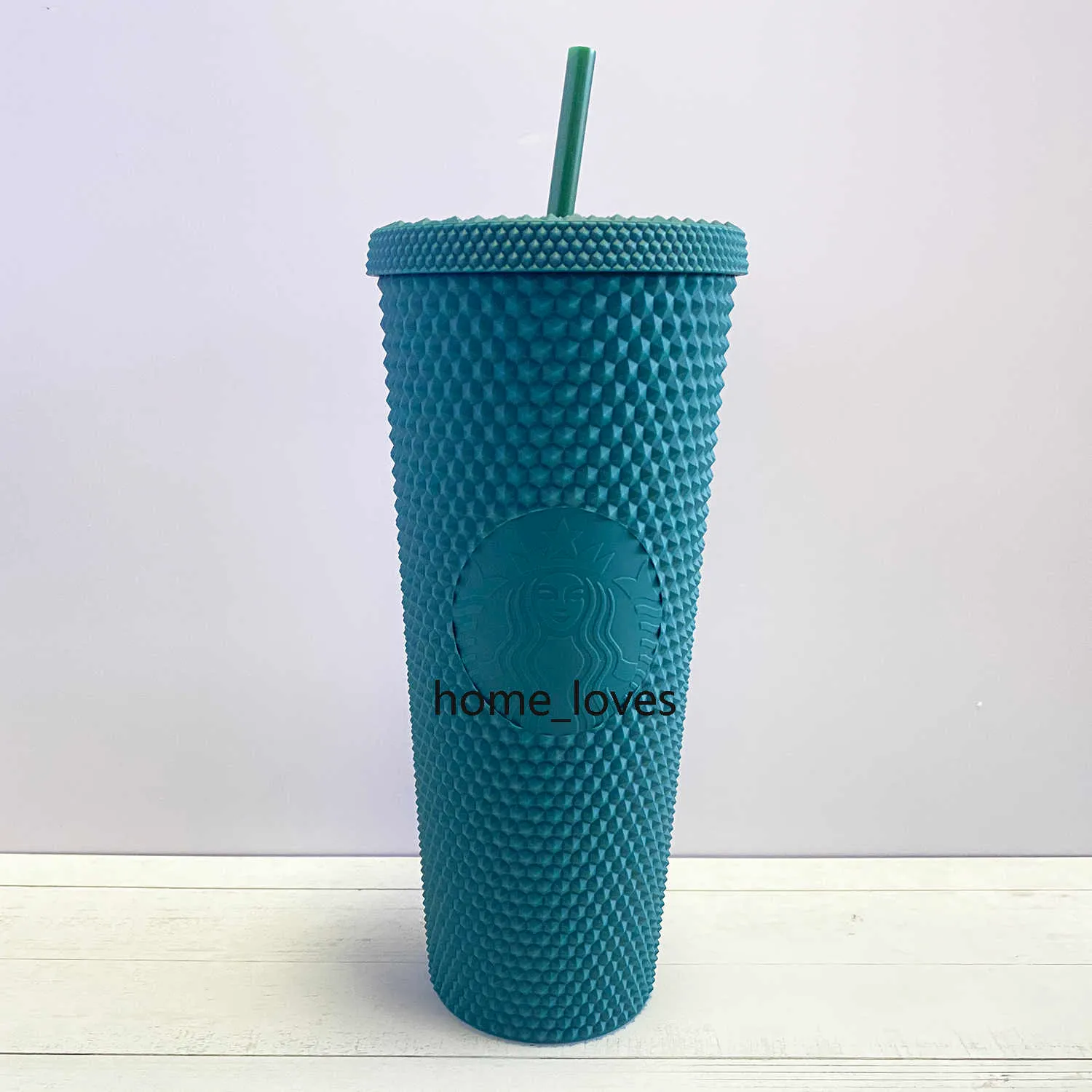 2021 Starbucks Studded Cup Tumblers 710 ml Carbie Pink Matte Black Plastic Mugs With StrawcV2ECV2E320T