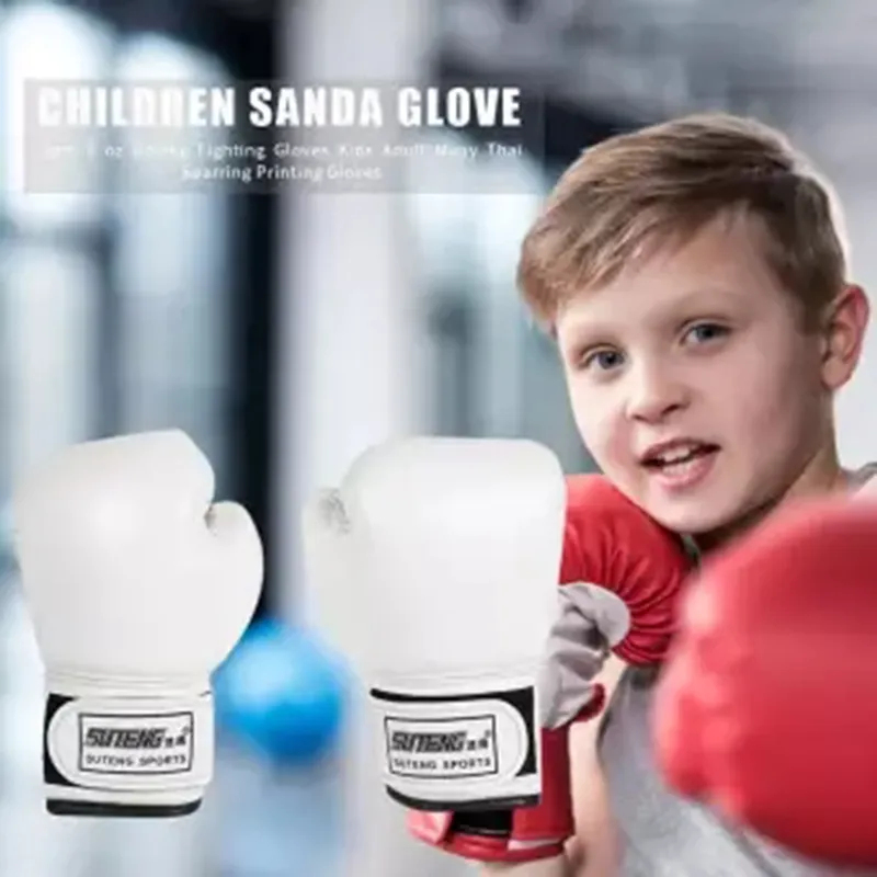 e enfants enfants gants de boxe professionnel respirant gants en cuir PU Sanda boxe formation Taekwondo gants 2311560
